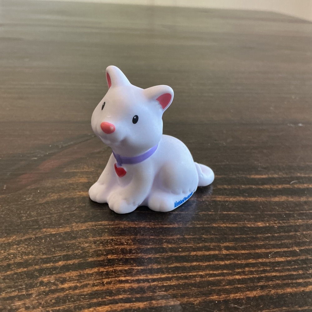 Rare Fisher Price Little People White Easter Train Kitty Cat Purple Collar Heart